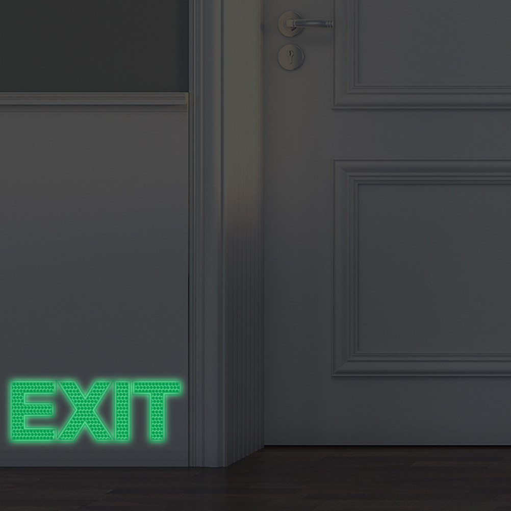 Emergency Exit Sign - Adesivo de Parede que Brilha no