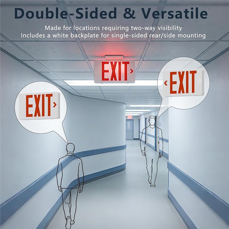 Luz de Saída LED ABKQ-UL Lista - Emergency Exit Sign avaliação e preço