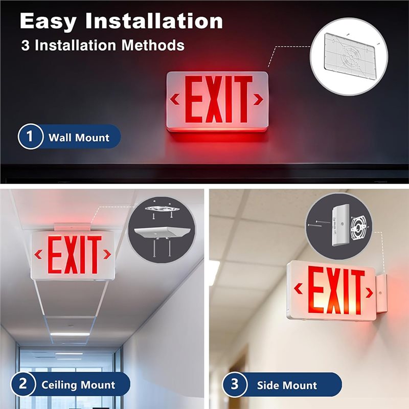 Luz de Saída LED ABKQ-UL Lista - Emergency Exit Sign avaliação e preço