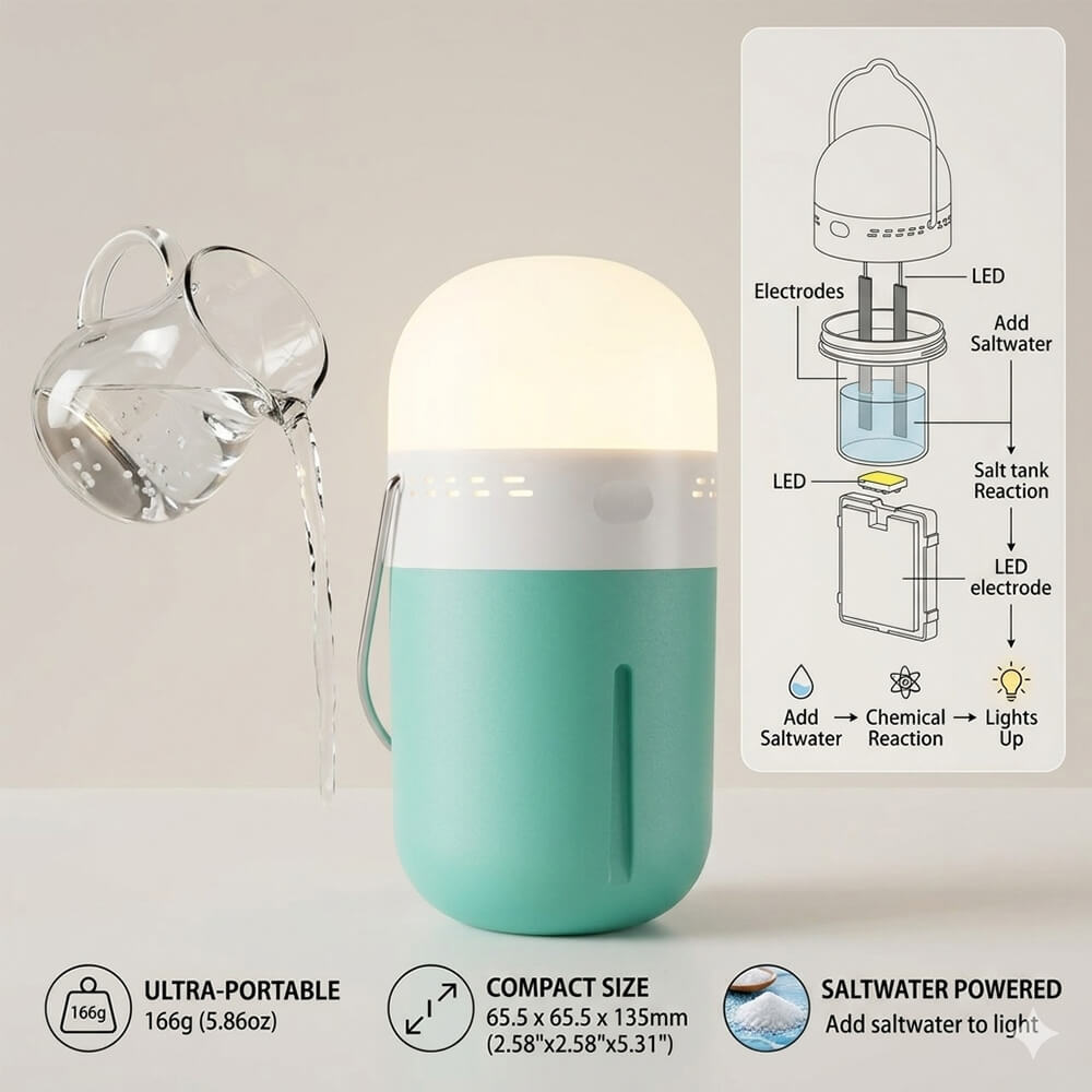 Lâmpada Salina Portátil Compac - Power Outage Light avaliação e preço